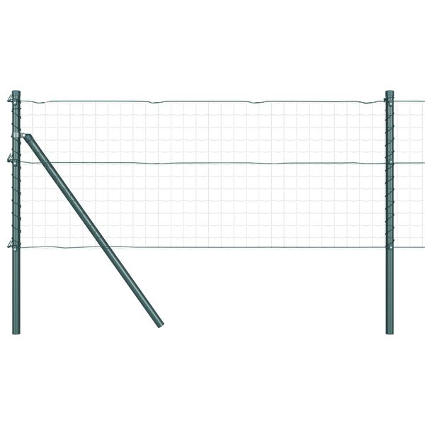 vidaXL Stâlpi de Gard Manual 7 pcs Verde Ø32mm 120 cm Oțel galvanizat