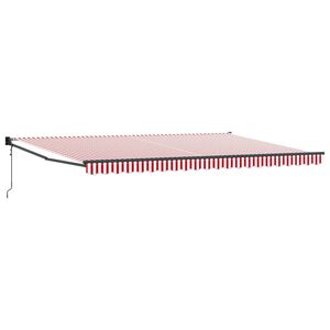 vidaXL Copertină Roșu și Alb 500 x 300 x 165 cm Poliester și metal