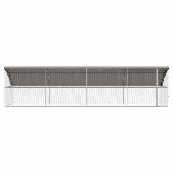 vidaXL Cușcă pentru c&acirc;ini 4 pcs Argintiu 8 x 2 x 2 m Oțel galvanizat