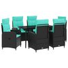 vidaXL Set masă de canapea 7 pcs Rattan PE și oțel acoperit cu pulbere