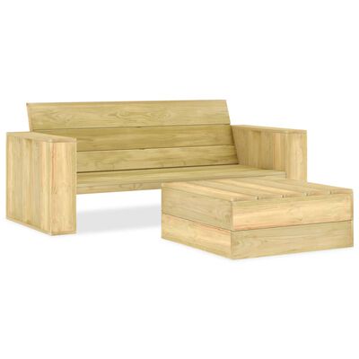 vidaXL Set mobilier de grădină, 2 piese, lemn de pin tratat