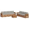 vidaXL Set de canapele de exterior 9 buc. Natural și gri deschis