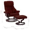 vidaXL Fotoliu rabatabil cu taburet roșu vin piele eco & lemn curbat