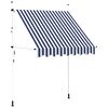 vidaXL Copertină retractabilă manual, dungi albastru și alb, 200 cm
