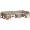 vidaXL Set de canapele de exterior 11 pcs Gri natural și deschis