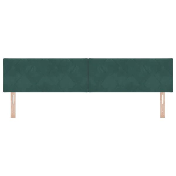 vidaXL Tăblie cap cu headboard Verde &icirc;nchis 200 cm Catifea
