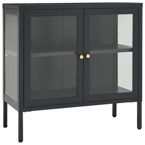 vidaXL Servantă, antracit, 70x35x70 cm, oțel și sticlă