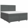 vidaXL Pat boxspring cu saltea Gri &icirc;nchis 140 x 200 cm Țesătură