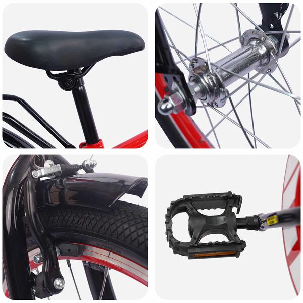 vidaXL Bicicletă pentru Copii 18 Inci pentru 5-7 ani Roșu