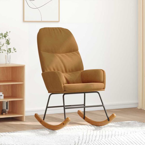 vidaXL Scaun balansoar, maro, catifea