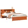 vidaXL Cadru de pat cu tablie de depozitare Maroniu cerat 150 x 200 cm