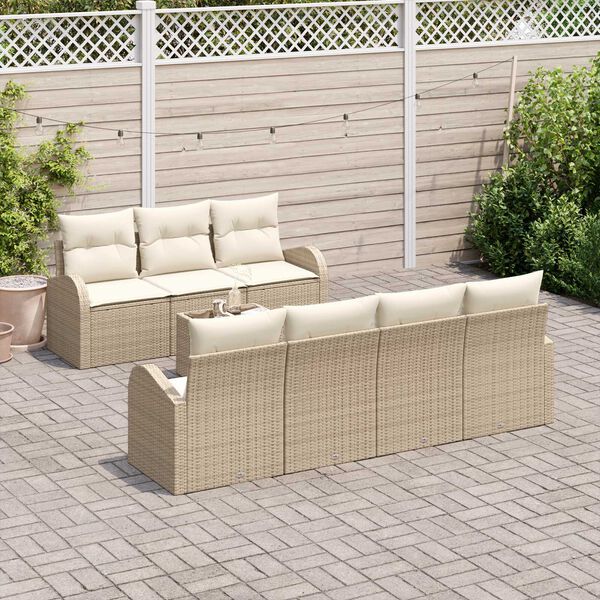 vidaXL Set de canapele pentru grădină Bej 55 x 55 x 37 cm poliratan
