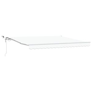 vidaXL Copertină retractabilă Alb 400 &times; 300 cm Poliester