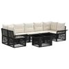 vidaXL Set de canapele pentru grădină 8 buc. Negru și Alb crem