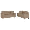 vidaXL Set de canapele cu perne, 2 piese, cappuccino, piele ecologică