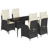 vidaXL Set mobilier de grădină cu perne, 5 piese, negru, poliratan
