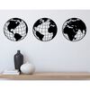Homemania Decor de perete World, negru, 140x41 cm, oțel