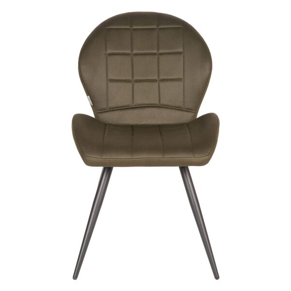 LABEL51 Scaune sufragerie 2 buc "Sil", 51x64x87 cm, army, microfibră