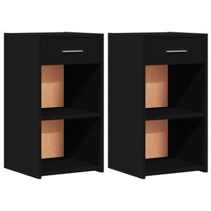 vidaXL Noptiere, 2 buc., negru, 35x34x65 cm, lemn prelucrat
