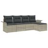vidaXL Set de canapele pentru grădină 5 pcs Gri deschis poliratan