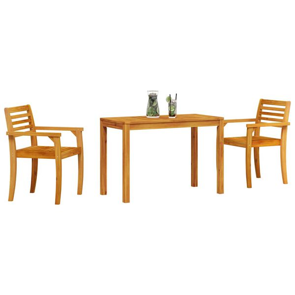 vidaXL Set de masă pentru grădină 3 pcs Maro Lemn Solid de Acacia