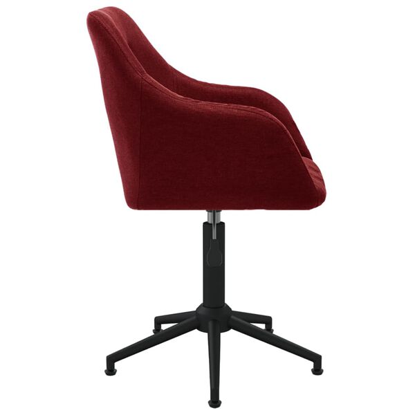 vidaXL Scaun de birou pivotant, roșu vin, material textil