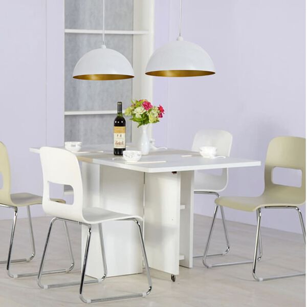 vidaXL Lustră 2 buc, înălțime reglabilă, semisferică, alb