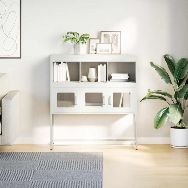 vidaXL Dulap, alb, 100,5x39x107 cm, oțel laminat la rece