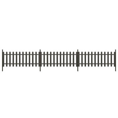 vidaXL Gard din șipci cu stâlpi, 3 buc., 614x80 cm, WPC