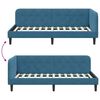 vidaXL Cadru de pat colțar cu headboard albastru 90 x 200 cm Catifea