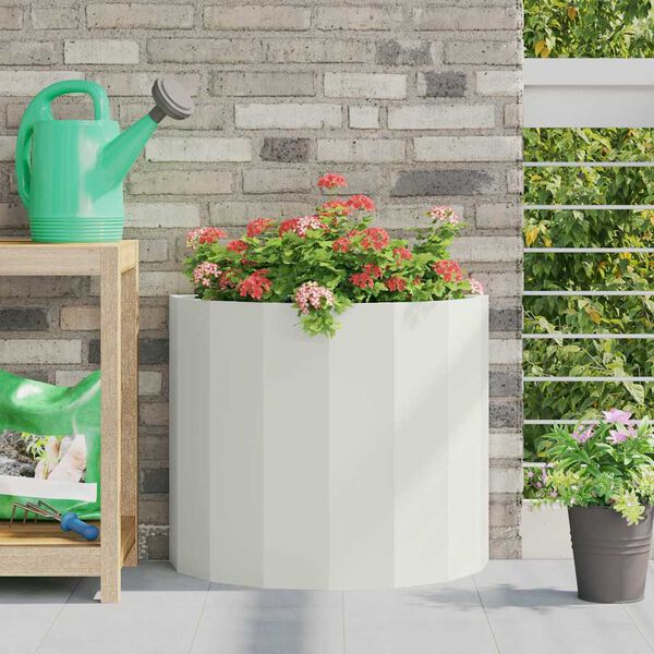 vidaXL Jardinieră Alb 60 x 30 x 50 cm Oțel