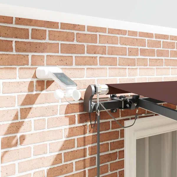 vidaXL Copertina retractabilă automat cu LED-uri, maro, 300x250 cm