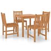 vidaXL Set de mobilier de grădină cu 5 piese, 80x80 cm, lemn masiv de tec