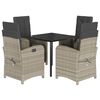 vidaXL Set mobilier de grădină cu perne, 5 piese gri deschis poliratan