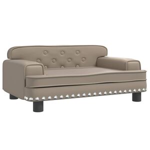 vidaXL Pat de c&acirc;ini, cappuccino, 70x45x30 cm, piele ecologică