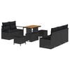 vidaXL Set de canapele pentru grădină cu pernă 8 pcs Negru