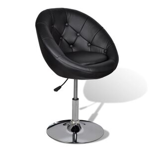vidaXL Scaun de bar, negru, piele ecologică