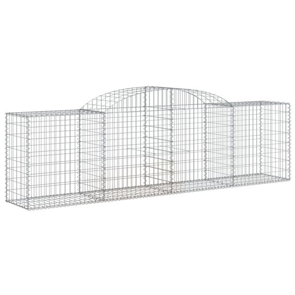 vidaXL Coșuri gabion arcuite 2 buc, 300x50x80/100 cm, fier galvanizat