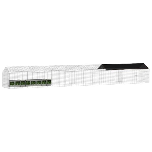 vidaXL Custodie pentru iepuri Argintiu 400 x 78 x 78 cm