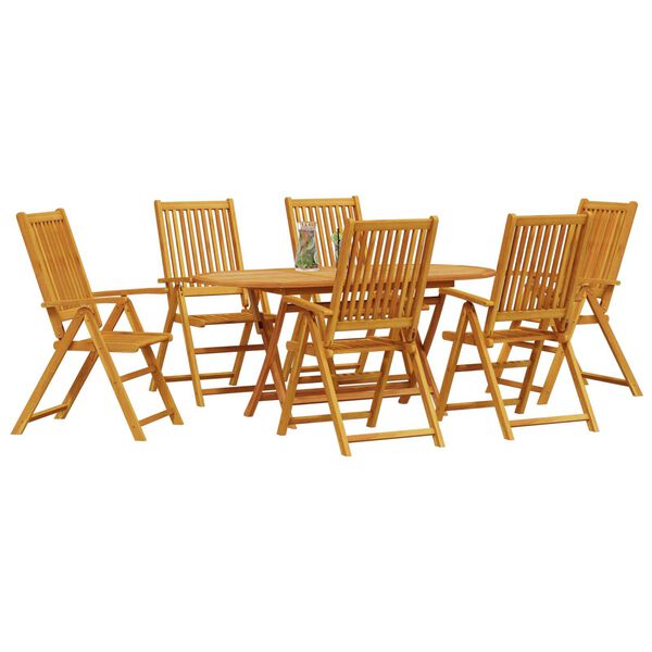 vidaXL Set de masă pentru grădină 7 pcs Maro Lemn Solid de Acacia