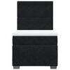 vidaXL Pat box spring cu saltea, negru, 90x200 cm, catifea