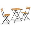 vidaXL Set mobilier bistro pliabil, 3 piese, lemn masiv de acacia