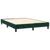 vidaXL Pat box spring cu saltea, verde &icirc;nchis, 140x190 cm, catifea