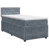 vidaXL Pat boxspring cu saltea Gri &icirc;nchis 90 x 190 cm Catifea