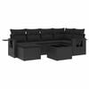 vidaXL Set canapele de grădină cu perne, 7 piese, negru, poliratan