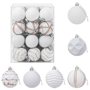 vidaXL Set de globuri de Crăciun 36 buc. Alb 6 cm Polistiren