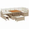 vidaXL Set de canapele pentru grădină cu pernă 9 pcs Bej și crem