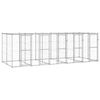vidaXL Padoc c&acirc;ini de exterior cu acoperiș, 12,1 m&sup2;, oțel galvanizat