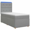 vidaXL Pat cu arcuri LED și saltea Gri deschis 90 x 190 cm Țesătură