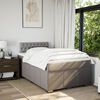 vidaXL Pat box spring cu saltea, taupe, 120x190 cm material textil